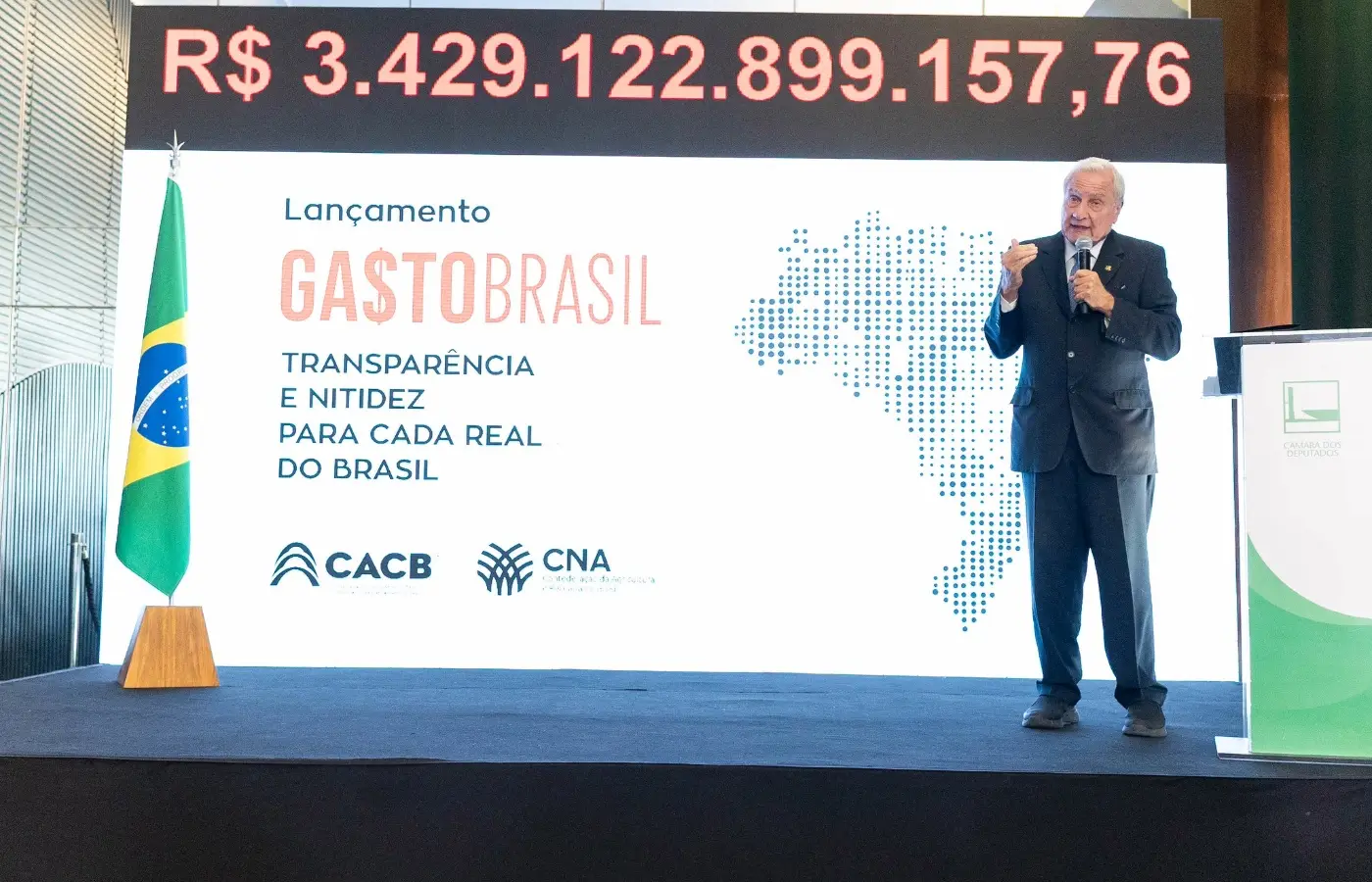 Mais de R$ 3,4 trilhões em despesas públicas: painel Gasto Brasil é lançado no Congresso Nacional