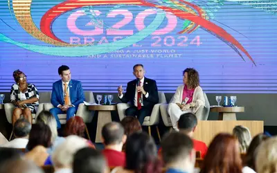 Ministro Waldez afirma que temas como desigualdade, vulnerabilidade, alerta precoce, infraestrutura resiliente e financiamentos público e privado para a diminuição da vulnerabilidade estão previstos na declaração ministerial. (Foto: Márcio Pinheiro/MIDR)