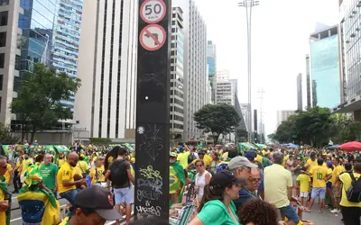 Ato de Bolsonaro na Av. Paulista reuniu eleitores da Direita — Foto: Rovena Rosa/Agência Brasil