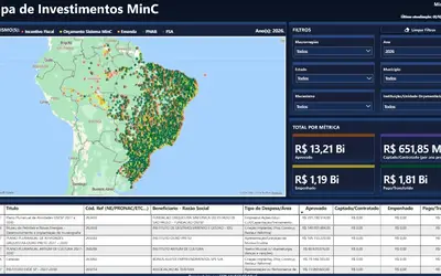Mapa de Investimentos MinC. Imagem: MinC/Reprodução
