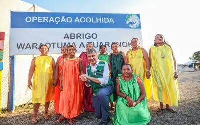 Ministro do Desenvolvimento e Assistência Social, Wellington Dias em posto de acolhimento de migrantes, em Roraima - Foto: Roberta Aline/MDS