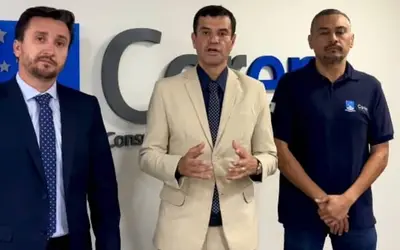 Jonathan Rodrigues (procurador geral do Coren-DF; Elissandro Noronha, presidente do Coren-DF; Alberto César Lopes, Secretário do Coren-DF. oto: Arquivo/Coren-DF