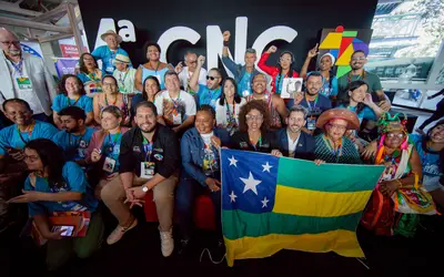 O secretario executivo do Minc Márcio Tavares e a Ministra Margareth Menezes com delegação de Goiás_Foto Filipe Araújo/MinC