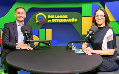 Ministro Waldez Góes na estreia do podcast. Foto: MIDR/Divulgação