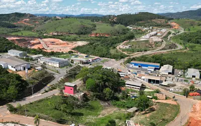 Vista aérea da área no Distrito Industrial de São Gonçalo do Rio Abaixo (MG). Foto: Prefeitura de São Gonçalo do Rio Abaixo/Assessoria de Comunicação
